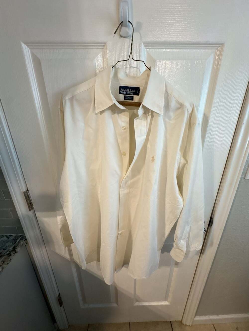 Ralph Lauren Yarmouth Dress Shirt Size 16 32/33 White Cotton